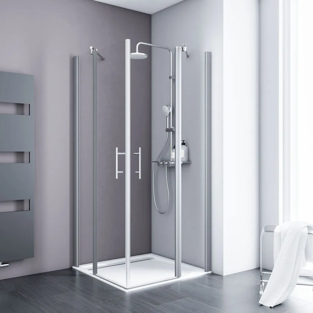 900x900 mm, 1920 mm, Alu-Natur, Klar hell, versiegelt