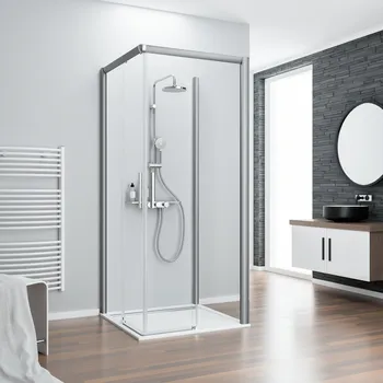 900x900 mm, 2000 mm, Alu-Natur, Klar hell