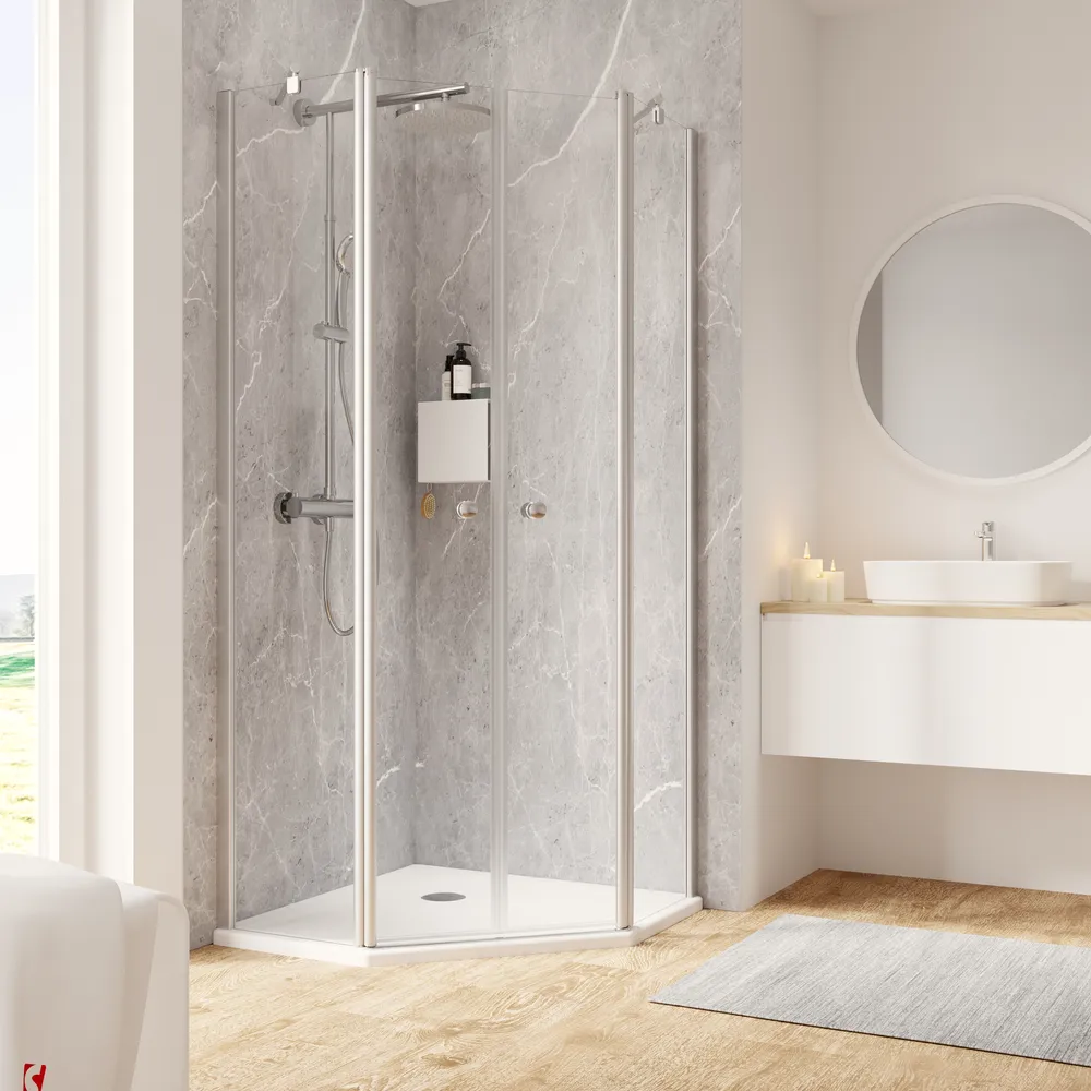 900x900 mm, 2000 mm, Alu-Natur, Klar hell
